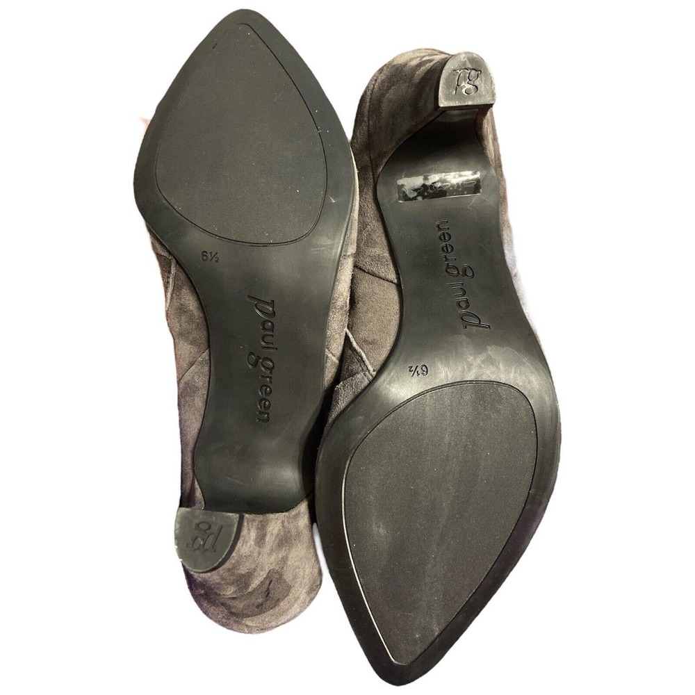 Paul Green Gray Heeled Ankle Boots Suede Side zipper UK Size 6.5 (US 9) - Picture 6 of 6